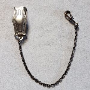 Vintage silver pocket watch belt chain